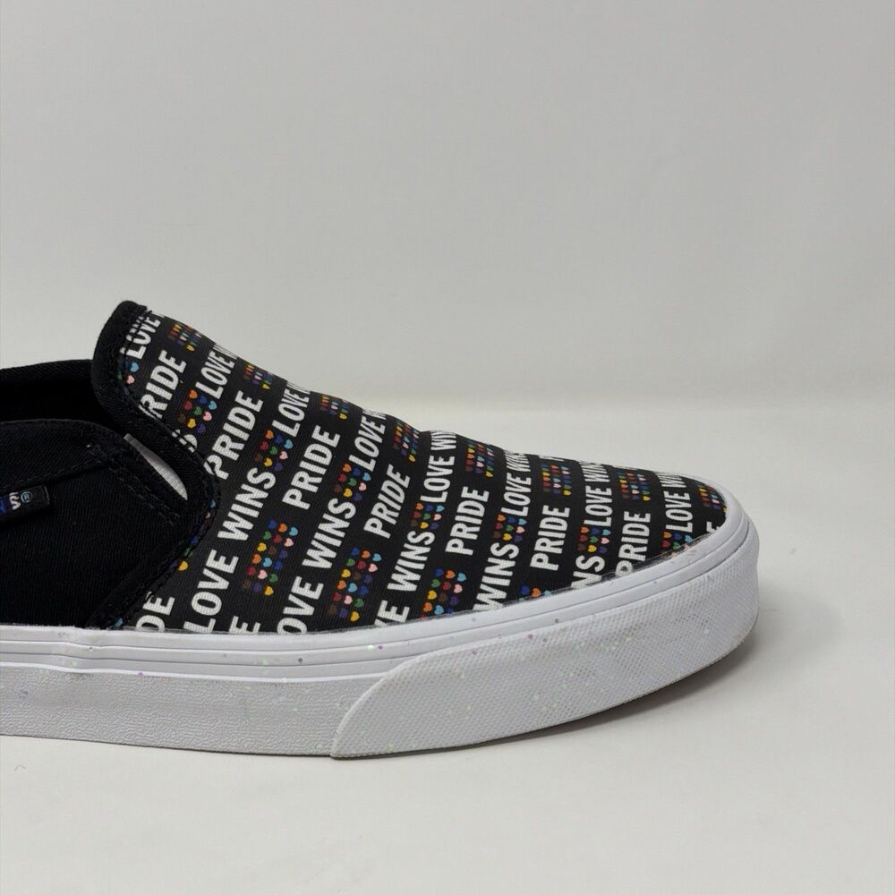 Vans Asher Pride Love Wins Women's Slip-On Shoes Black Multicolor Size 9.5 - Picture 3 of 16
